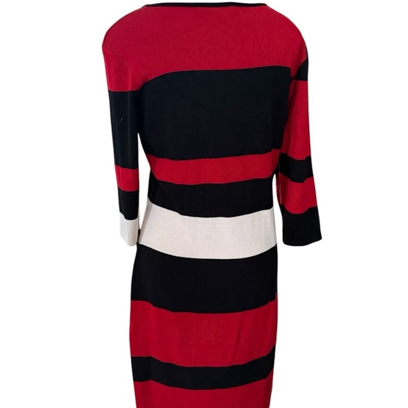 DANNY & NICOLE Color-block Red, Black, & White Sweater Dress Size L - Picture 4 of 8